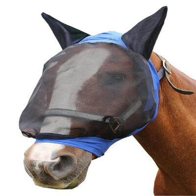 

Horse Fly Mask Ear Cover Full Face Armour Mesh Pet Supplies Anti UV Horse Protector Shield Summer Breathable Anti-mosquito