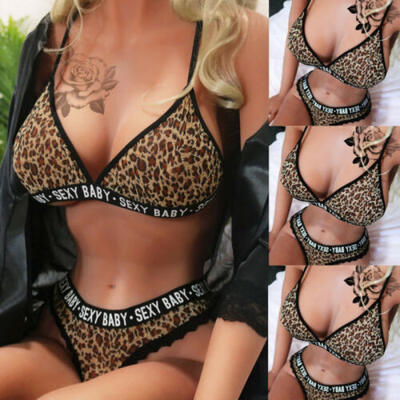

UK Womens Sexy Sleepwear Underwear Ladies Push Up Vest Bra Sets Lingerie Knicker