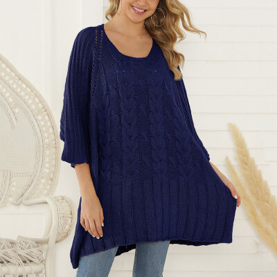 

Tailored Women Casual O-Neck Pullover long Sleeve Loose Long Loose Knitted Sweater Tops