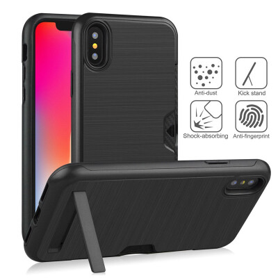 

Card Holder Stand Case Apple iPhone XS Max Rugged Armor Bumper Case iPhone XS Max Hybrid TPU PC Shockproof Cover 65"