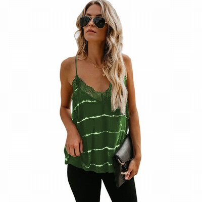 

Vest womens T-shirt summer V-neck sleeveless lace top