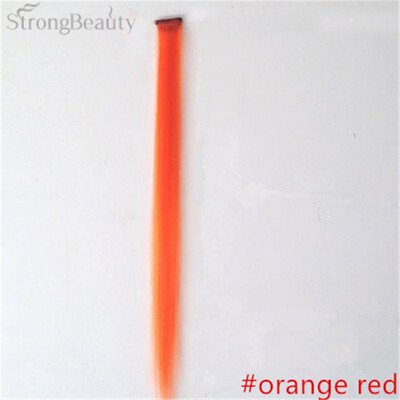 

StrongBeauty Women Colorful Extension Long Synthetic Clip In Two Piece Straight Hairpiece Party Highlights Punk Hair Pieces