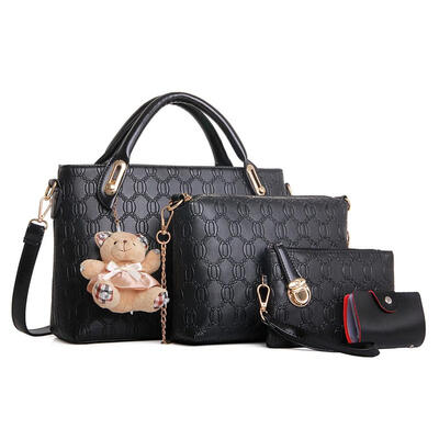 

4pcsset PU Clutch Bags Card Holder Handbag Women Crossbody Shoulder Bags