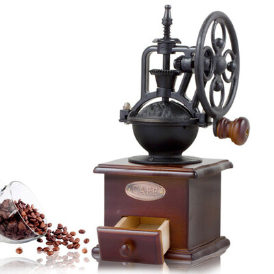 

Retro Manual Coffee Grinder Wheel Design Maker Machine Grinding Tool Home Decor
