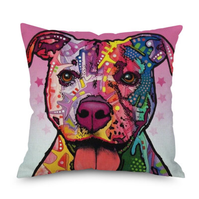 

Watercolor Dog Print Sofa Bed Home Decoration Festival Pillow Case Cushion Cover