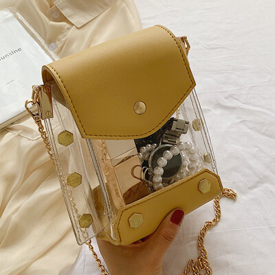 

North bag women 2019 spring&summer new Korean version of small fresh&transparent womens bag Joker fashion chain shoulder