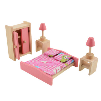

Wooden Doll Bathroom Furniture Dollhouse Miniature for Kids Child Play Toy