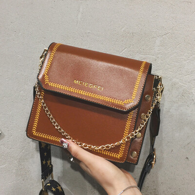 

North bag woman 2019 new trendy Korean version fashion 100 small square bag chain handbag single shoulder oblique span bag