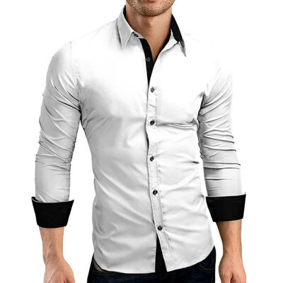 

Fashion Mens Luxury Long Sleeve Shirt Casual Slim Fit Stylish Dress Shirts Tops