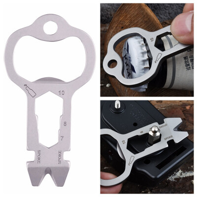 

Multi Functional Pocket Tool Stainless Steel Bottle Opener Screwdriver Spanner Spoke Outdoor Supplies Camping EDC Survival Tool