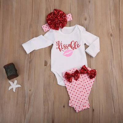 

Newborn Baby Girls Outfit Clothes Romper Jumpsuit Bodysuit Leggings Headband
