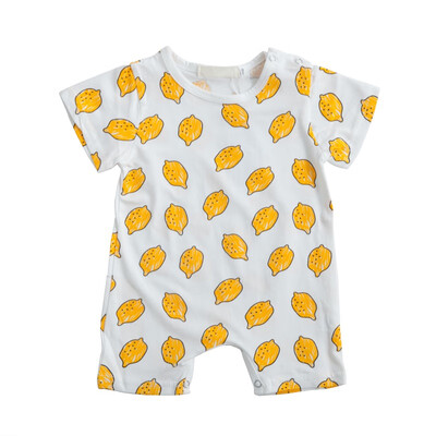 

Baby Girl Jumpsuit Infant Fruit Print Playsuit Fruit Print Short Sleeve Kids Boys Bodysuit Jumpsuit Newborn Clothes