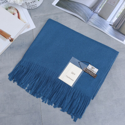 

Pure color thorn wool cashmere shawl sky cashmere wild handmade scarf thick warm shawl female