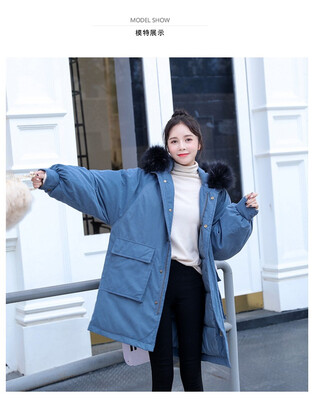 

Wholesale luxury real fox big fur collar super long down jacket female thickene&extended knee straight tube 2018 new style
