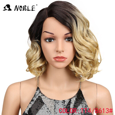 

Noble Hair African American 12"Inches Black Ombre Pink Fashion Style Loose Wavy Hair Synthetic Lace Front Wigs For Black Women