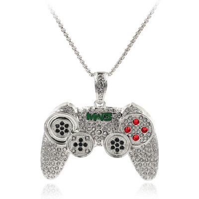 

Hip Hop Iced Out Game Controller Joystick Pendants with Chain Hip Hop Necklace