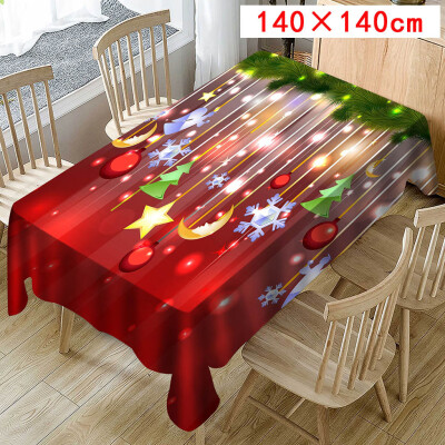 

Toponeto Christmas Tablecloth Print Rectangle Table Cover Holiday Party Home Decor