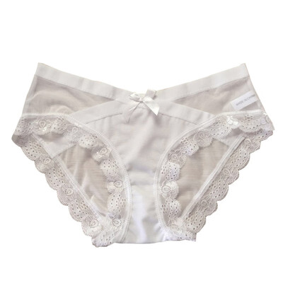 

Sexy Bow Net Yarn Lace Briefs Female Solid Color Wrap Intimates Women Underwear Transparent Lingerie Panties 2018 New Arrival
