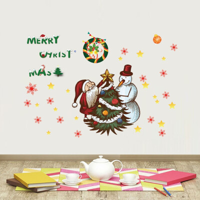 

Gobestart Merry Christmas Background Wall Decoration Removable Wall Stickers