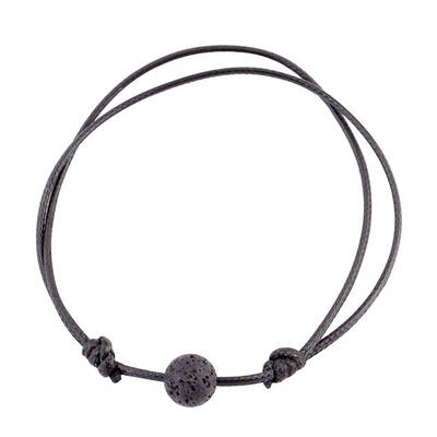 

Cool Handmade Volcanic Rocks Bracelet Manual Wax Ropes Stylish Adjustable Hand Decoration