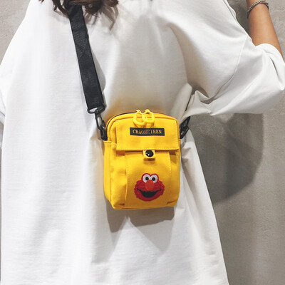 

Canvas small bag handbags new 2019 cute cartoon cloth bag casual simple girl shoulder Messenger bag tide