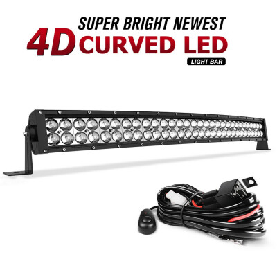 

Curved LED Light Bar 34" inch Spot Flood Driving Offroad Bumper Truck 4X4 ATV 32wiring