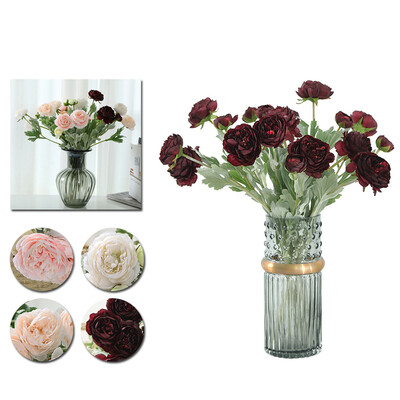 

Artificial Flower 3-Head Wedding Home Decor Flower Arrangement Fake Flower 52cm