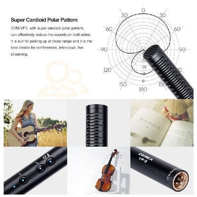 

COMICA CVM-VP3 Microphone Super Cardioid Condenser Photography Interview Video Mic for Canon Nikon Sony Camera Camcorder with 35m