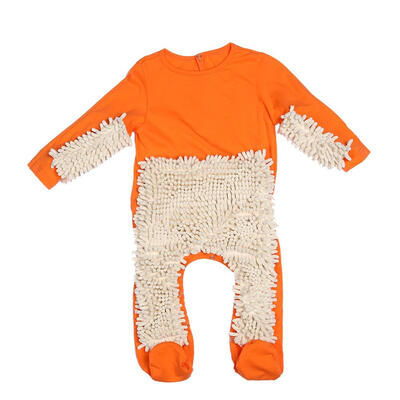 

Baby Mop Romper Boy Girl Long Sleeve Floor Cleaning Mop Suit Crawl Jumpsuit