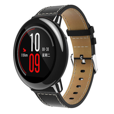 

〖Follure〗Replacement Leather Watch Bracelet Strap Band For Xiaomi Huami Amazfit A1602 BK