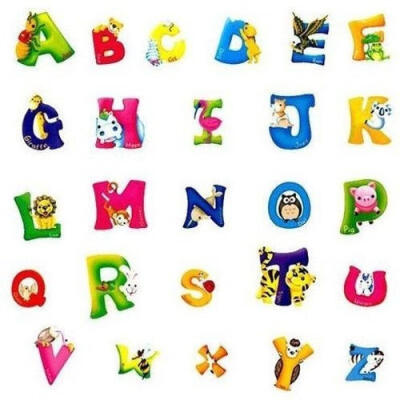 

A-Z Alphabet Animals Wall Sticker Decor Kids Nursery Baby Removable Decals