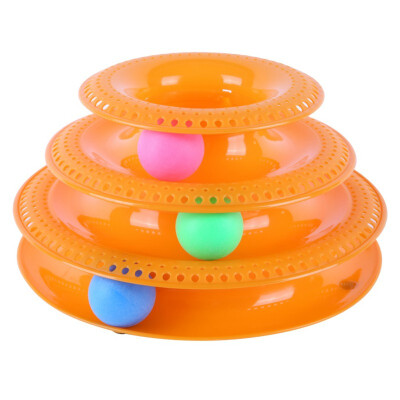 

Plastic Funny Toys for Pet 3 Layer Tower Shape Balls Play Amusement Intelligence Toys