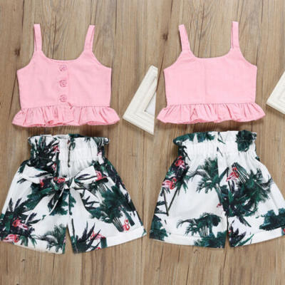 

Fashion Summer Toddler Baby Girls Vest Crop Tops Short Pants Outfits Clothes