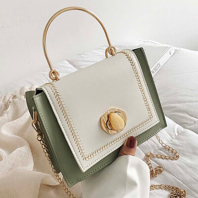 

Tailored Womens Fashion Contrast Color Shoulder Bag Chain Diagonal Cross Bag Handbag
