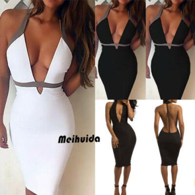 

Evening Party Short Mini Dress Fashion Women Bandage Bodycon Sleeveless Club