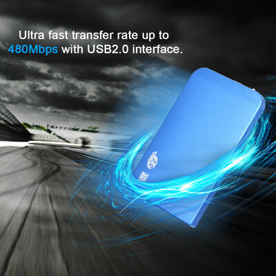 

25 Inch HDD Case USB20 to SATA HDD Converter Adapter External Case 4TB Hard Disk Drive Box External HDD EnclosureBlue