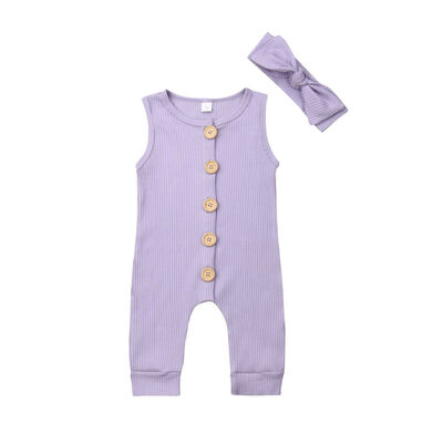 

Newborn Baby Boy Girl Knitting Cotton Sleeveless Romper Bodysuit Clothes Outfits