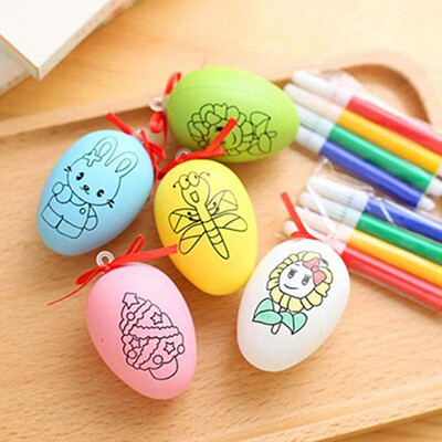 

Siaonvr Easter Eggs 6pcs Plastic Easter Eggs DIY Easter Eggs Plastic Eggs 4pcs Color Pen