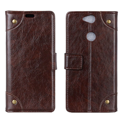 

MOONCASE Sony Xperia XA2 copper buckle nappa leather case - coffee