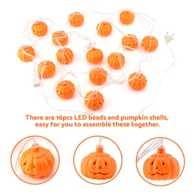 

Tbest Pumpkin Shaped 16LED Hanging String Light Halloween Party Supplies Decorative Lamp 250V EU PlugPumpkin String Light
