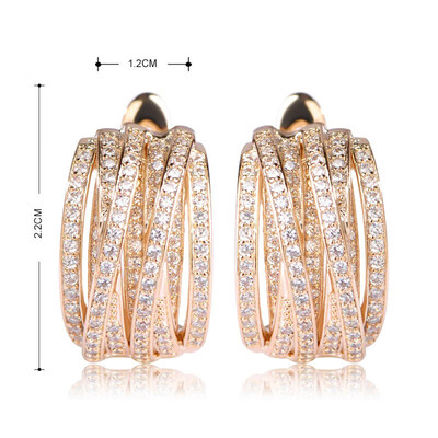 

Blucome hoop earrings Multi-ring copper earrings Fashion accessories 7259