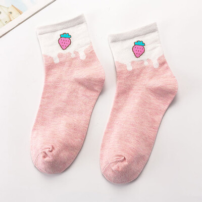 

Women Cute Fruit Ankle Socks Fashion Peach Banana Printed Casual Socks Thick Winter Socks Floor Socks