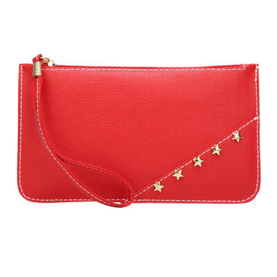 

Stars Women Mini Wristlets Phone Coin Holder PU Leather Long Wallets Clutch