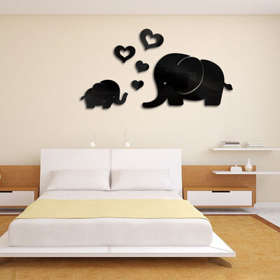 

Toponeto Elephant Wall Decor Mirror Sticker DIY Decal Removable Art Baby Kids Room Mural