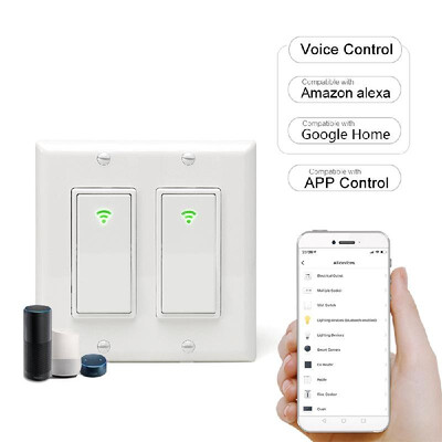 

Wi-Fi Smart In-wall Light Switch Timing Function 3 Gang Switch Box Voice Control Compatible with Alexa Google Home IFTTT APP Contr