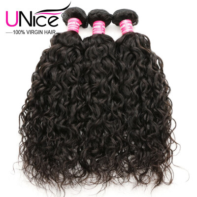 

UNice 8A Brazilian Water Wave Virgin Human Hair Extensions 8"-26" 4 Bundles