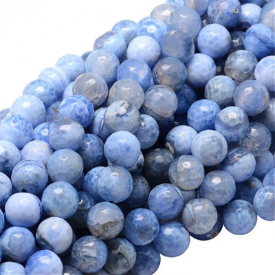 

Dyed Natural Agate Faceted Round Beads Strands CornflowerBlue 8mm Hole 1mm about 47pcsstrand 153"