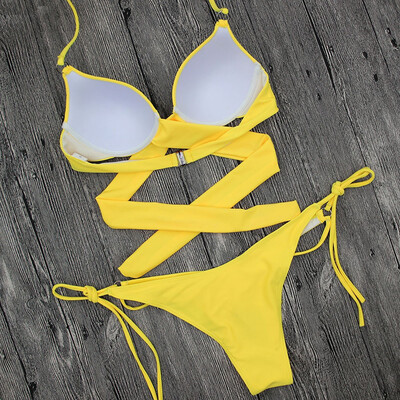 

Roseonmyhand Bikinis Set Sexy Swimwear Women Bandage Push Up Swimsuit Push Up Bikini