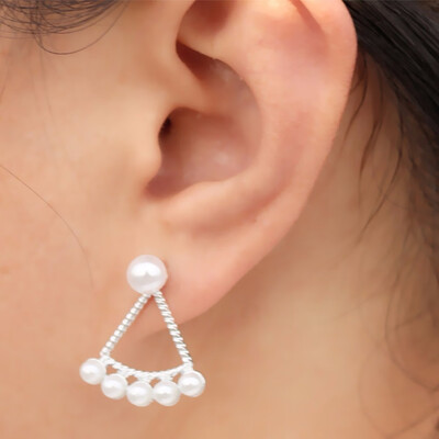 

EK931 Fashion Vintage Leaf Feather Wing Flower Crystal Pearl Triangle Coin Heart Bowknot Stud Earrings For Women Jewelry Gift