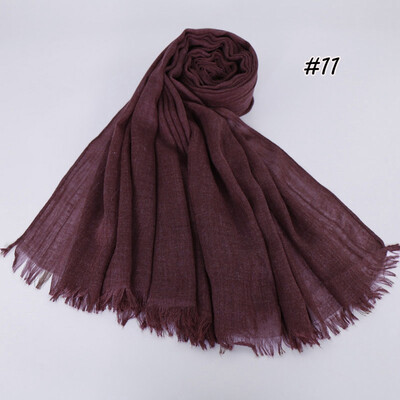 

yangzhoujinbei Exquisite Life Essentials Fashion Printed Long Scarf Cozy Soft Solid Color Cotton&Linen Womens Hair Scarf